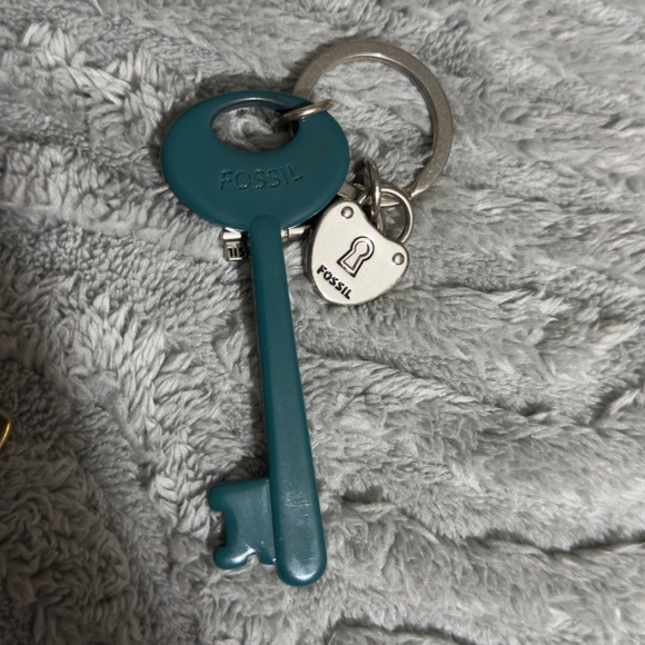 Fossil Blue Key-Shaped Keychain - Picture 2 of 4